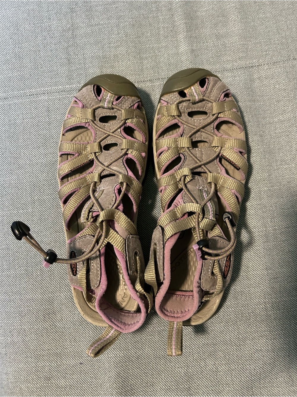 KEEN Women's Closed-Toe Sandals in Grey with Lavender Accents